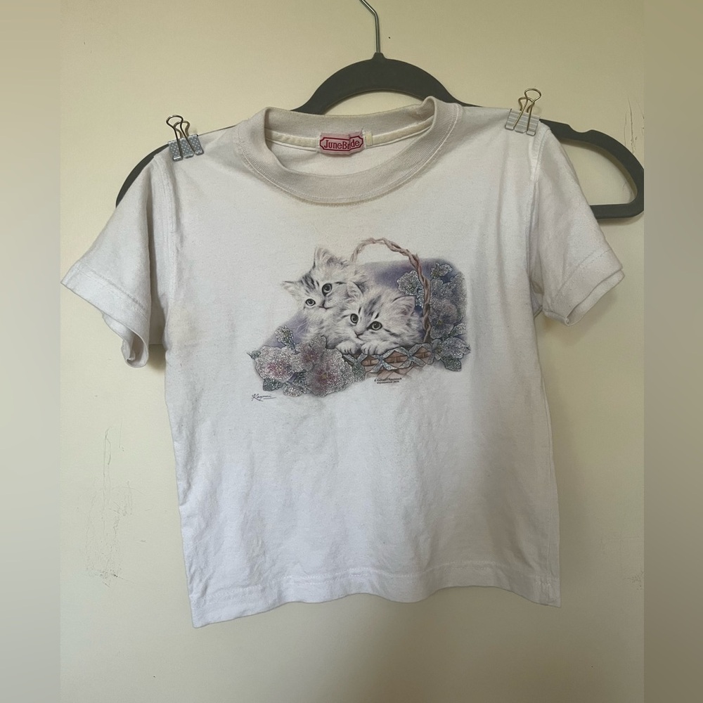 Cute Kitten Graphic baby tee Y2K